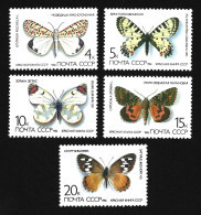 BUTTERFLIES INSECTS USSR 1986 Soviet Union Butterflies Insects MNH Stamps Full Set Mi. # - Vlinders