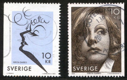 Réf 77 < SUEDE Année 2005 < Yvert N° 2475 + 2476 Ø Used < SWEDEN - Actrice Cinéma Greta Garbo - Gebruikt