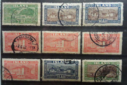 ISLAND ISLANDE 1925, Vues , Serie Complète Avec Nuances,  Yvert 115 / 119, Obl TB Cote 23 Euros - Used Stamps