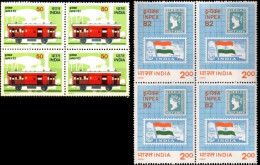 INDIA 1982 STAMP EXHIBITION "INPEX 82"  BLOCK OF 4 STAMPS COMPLETE SET  MNH - Ungebraucht