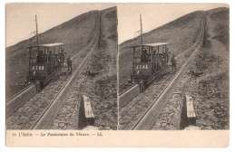 ITALIE - Campania - Le Funiculaire Du Vésuve - Vue Stéréoscopique Au Format Carte Postale - - Stereoscope Cards