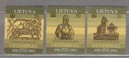 LITHUANIA 1991 History Gediminas Castles MNH(*) Mi 486-488 # Lt793 - Litauen