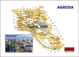 Armenia Country Map New Postcard * Carte Geographique * Landkarte - Armenië