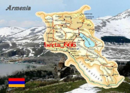 Armenia Country Map New Postcard * Carte Geographique * Landkarte - Armenien