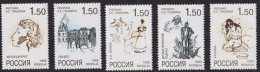 Russia (Federation) - Mi 659-663 -  200th Birthday Of A.Pushkin - 1998 - MNH - Unused Stamps