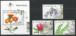 SI 2024-11 FLOWERS, SLOVENIA, 3v+S/S, MNH - Slovénie