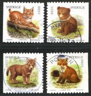 Réf 77 < SUEDE Année 2005 < Yvert N° 2477 à 2480 Ø Used < SWEDEN - Animaux Lynx Renard Loup Ours - Used Stamps