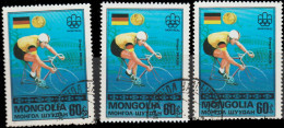 Mongolie 1976. ~ YT 868 (par 3) - Médaille D'Or - Cyclisme Montréal - Mongolei