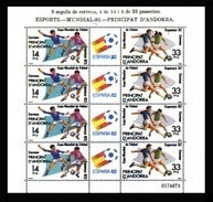 ANDORRA ESPAÑOLA 1982 - MUNDIAL DE FUTBOL ESPAÑA 82 - EDIFIL Nº 159-160 - MINI SHEET - Nuevos