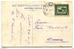Eritrea Adi Caiè - Cartolina Del XII Battaglione Eritrea - Storia Postale (Posta Aerea)
