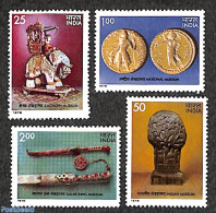 India 1978 Museum Art 4v, Mint NH, Nature - Various - Elephants - Money On Stamps - Art - Art & Antique Objects - Muse.. - Ongebruikt