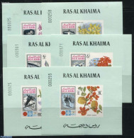 Ras Al-Khaimah 1972 Olympic Winter Games 6 S/s, Mint NH, Nature - Sport - Flowers & Plants - Olympic Winter Games - Sp.. - Ras Al-Khaima