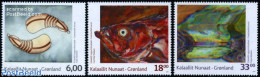 Greenland 2009 Modern Art 3v, Mint NH, Nature - Fish - Art - Modern Art (1850-present) - Paintings - Ongebruikt