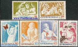 Romania 1962 Children 6v, Mint NH, Nature - Performance Art - Sport - Transport - Birds - Butterflies - Music - Scouti.. - Unused Stamps