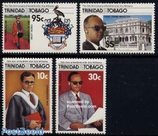 Trinidad & Tobago 1986 E. Williams 4v (30c With Red Tie), Mint NH, History - Nature - Coat Of Arms - Politicians - Bir.. - Trinidad En Tobago (1962-...)