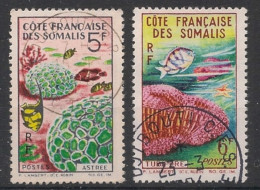 COTE DES SOMALIS - 1963 - N°YT. 316 Et 317 - Faune Corallienne - Oblitéré / Used - Gebruikt