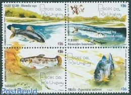 Uruguay 2005 River Fish 4v [+], Mint NH, Nature - Fish - Pesci