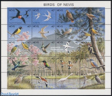 Nevis 1991 Birds 20v M/s, Mint NH, Nature - Birds - Owls - Kingfishers - Woodpeckers - Hummingbirds - St.Kitts E Nevis ( 1983-...)
