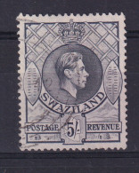 Swaziland: 1938/54   KGVI     SG37   5/-   Grey   [Perf: 13½ X 13]     Used     - Swasiland (...-1967)