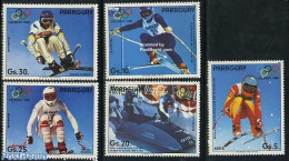 Paraguay 1987 Olympic Winter Games 5v, Mint NH, Sport - (Bob) Sleigh Sports - Olympic Winter Games - Skiing - Invierno