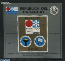 Paraguay 1971 Olympic Winter Games S/s (sign), Mint NH, Sport - Olympic Winter Games - Paraguay