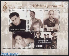 Peru 2004 Music 5v M/s, Mint NH, Performance Art - Music - Popular Music - Música