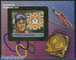 Central Africa 1984 Olympic Winter Games S/s Imperforated, Mint NH, Sport - Olympic Winter Games - Skiing - Sci