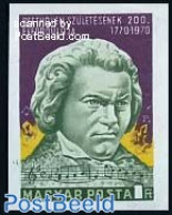 Hungary 1970 Beethoven 1v Imperforated, Mint NH, Performance Art - Music - Staves - Ungebraucht