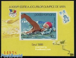 Romania 1988 Olympic Games Seoul S/s, Mint NH, Sport - Transport - Olympic Games - Sport (other And Mixed) - Swimming .. - Unused Stamps