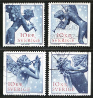 Réf 77 < SUEDE Année 2005 < Yvert N° 2483 à 2486 Ø Used < SWEDEN - Noel - Anges Musiciens - Ange Angel - Used Stamps