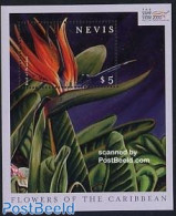 Nevis 2000 Stamp Show S/s, Bird Of Paradise Flower, Mint NH, Nature - Flowers & Plants - St.Kitts Und Nevis ( 1983-...)