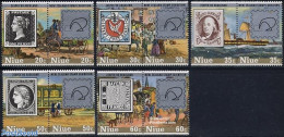 Niue 1980 Zeapex 5x2v [:], Mint NH, Transport - Sir Rowland Hill - Stamps On Stamps - Coaches - Railways - Ships And B.. - Rowland Hill