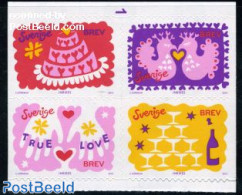 Sweden 2010 Greeting Stamps 4v S-a, Mint NH, Health - Nature - Various - Food & Drink - Wine & Winery - Greetings & Wi.. - Unused Stamps