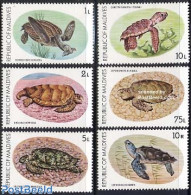 Maldives 1980 Turtles 6v, Mint NH, Nature - Reptiles - Turtles - Maldives (1965-...)