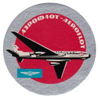 AVIATION CIVILE - ENV. 1960 - 1965 - VIGNETTE / ÉTIQUETTE PUBLICITAIRE : COMPAGNIE AEROFLOT / U.S.S.R. - RRR ! (an481) - Aufklebschilder Und Gepäckbeschriftung