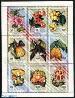 Comoros 1994 Flora 9v M/s, Mint NH, Nature - Flowers & Plants - Fruit - Mushrooms - Fruits