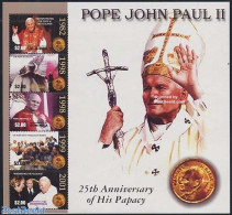 Dominica 2004 25 Years Pope John Paul II 5v M/s, Mint NH, Religion - Pope - Religion - Päpste