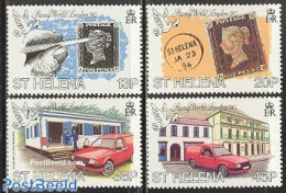 Saint Helena 1990 Stamp World London 1990 4v, Mint NH, Post - Stamps On Stamps - Post