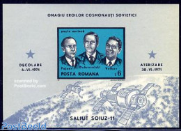 Romania 1971 Sojuz 11 Accident S/s, Mint NH, History - Transport - Space Exploration - Disasters - Nuevos