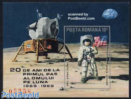Romania 1989 Moonlanding S/s, Mint NH, Transport - Space Exploration - Unused Stamps