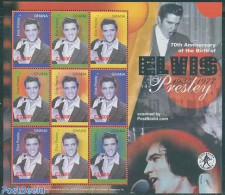 Ghana 2006 70 Years Elvis Presley 9v M/s, Mint NH, Performance Art - Elvis Presley - Music - Elvis Presley