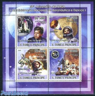 Sao Tome/Principe 2008 50 Years NASA 4v M/s, Mint NH, Transport - Space Exploration - Sao Tome And Principe