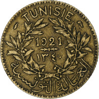 Tunisie, 1 Franc, 1921, Bronze-Aluminium, TTB - Tunisie