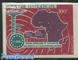 Central Africa 1967 UAMPT 1v Imperforated, Mint NH, Various - Post - Maps - Post