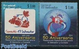 El Salvador 2011 50 Years Diplomatic Relations With Canada 2v [:], Mint NH, Various - Maps - Geografia