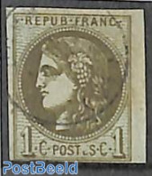 France 1870 1c Olive, Used, Used Stamps - Usati