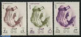 Saudi Arabia 1975 Death Of King Faisal 3v, Mint NH, History - Kings & Queens (Royalty) - Familias Reales