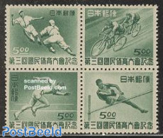 Japan 1948 Fukuoka Gamews 4v [+], Mint NH, Sport - Athletics - Baseball - Cycling - Sport (other And Mixed) - Unused Stamps