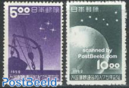 Japan 1952 UPU Membership 2v, Mint NH, Science - Astronomy - U.P.U. - Unused Stamps