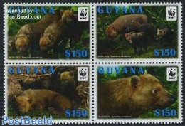 Guyana 2011 WWF, Bush Dog 4v [+] Or [:::], Mint NH, Nature - Animals (others & Mixed) - World Wildlife Fund (WWF) - Guyane (1966-...)
